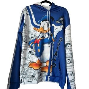 Cartoon Character Blue and White Hoodie